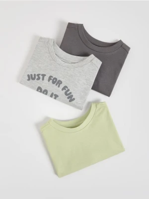 Reserved - Bawełniany longsleeve 3 pack - jasnoszary