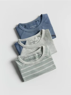 Reserved - Bawełniany longsleeve 3 pack - jasnozielony