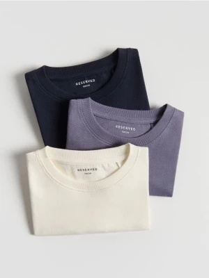 Reserved - Bawełniany longsleeve 3 pack - złamana biel