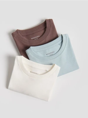 Reserved - Bawełniany longsleeve 3 pack - złamana biel