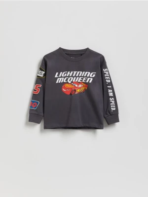 Reserved - Bawełniany longsleeve Auta - ciemnoszary