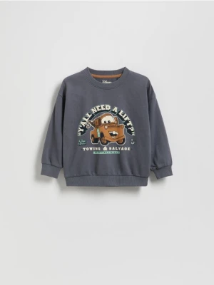 Reserved - Bawełniany longsleeve Auta - ciemnoszary