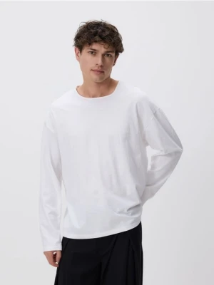 Reserved - Bawełniany longsleeve - biały