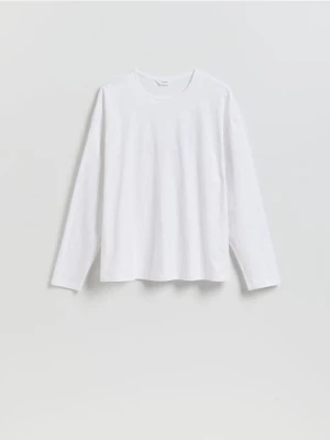 Reserved - Bawełniany longsleeve - biały