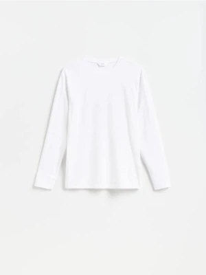 Reserved - Bawełniany longsleeve - biały
