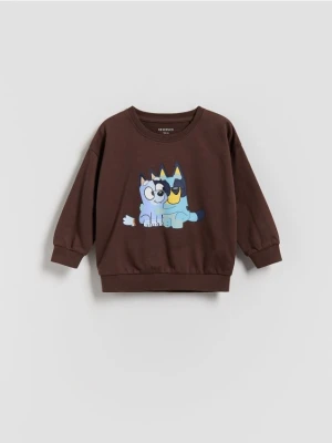 Reserved - Bawełniany longsleeve Bluey - brązowy