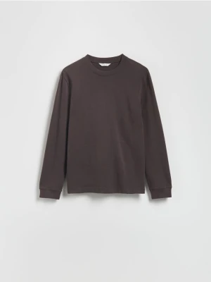 Reserved - Bawełniany longsleeve - brązowy