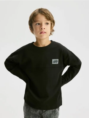 Reserved - Bawełniany longsleeve - czarny