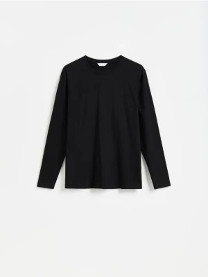 Reserved - Bawełniany longsleeve - czarny