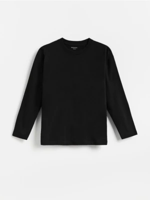 Reserved - Bawełniany longsleeve - czarny