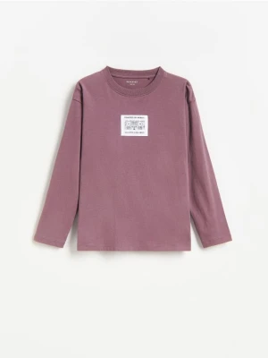 Reserved - Bawełniany longsleeve - fioletowy