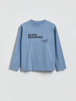 Reserved - Bawełniany longsleeve - granatowy