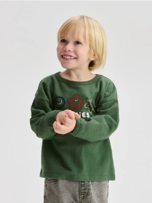 Reserved - Bawełniany longsleeve - morski