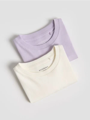 Reserved - Bawełniany longsleeve - złamana biel