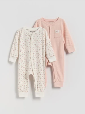 Reserved - Bawełniany pajacyk 2 pack - brudny róż