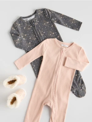 Reserved - Bawełniany pajacyk 2 pack - brudny róż