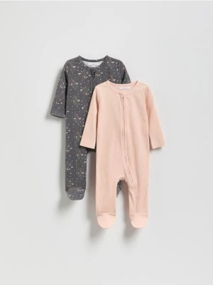 Reserved - Bawełniany pajacyk 2 pack - brudny róż