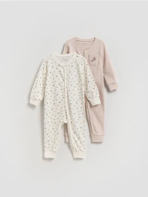 Reserved - Bawełniany pajacyk 2 pack - złamana biel