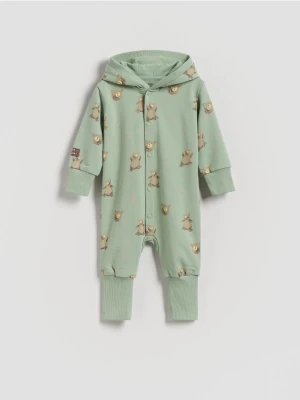 Reserved - Bawełniany pajacyk - jasnozielony