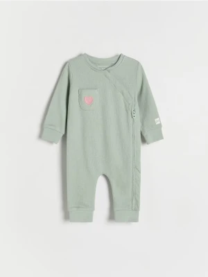 Reserved - Bawełniany pajacyk - jasnozielony