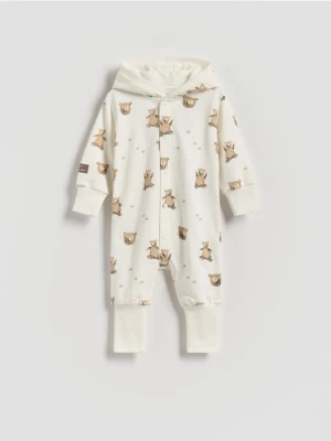 Reserved - Bawełniany pajacyk - złamana biel