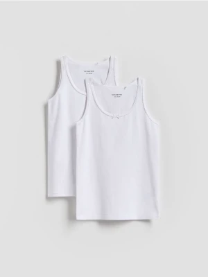 Reserved - Bawełniany podkoszulek 2 pack - biały