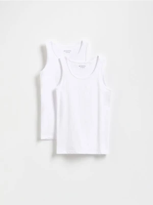Reserved - Bawełniany podkoszulek 2 pack - biały