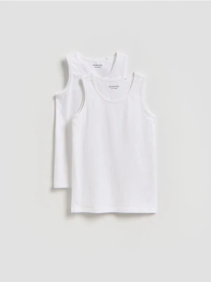 Reserved - Bawełniany podkoszulek 2 pack - biały