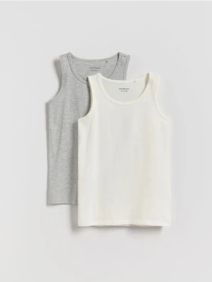 Reserved - Bawełniany podkoszulek 2 pack - ciemnoszary