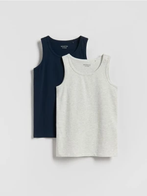 Reserved - Bawełniany podkoszulek 2 pack - jasnoszary