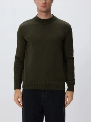 Reserved - Bawełniany półgolf - ciemnozielony