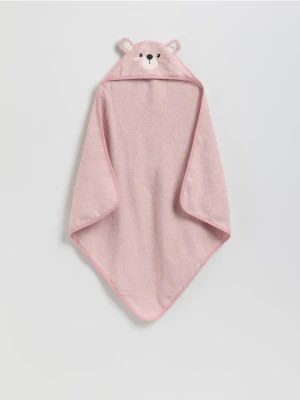 Reserved - Bawełniany ręcznik z kapturem - brudny róż
