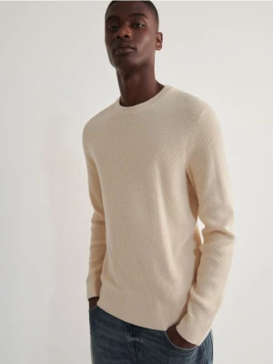 Reserved - Bawełniany sweter - beżowy