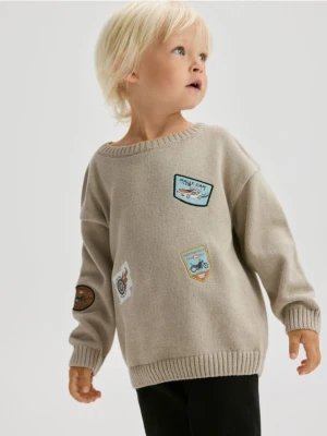 Reserved - Bawełniany sweter - beżowy