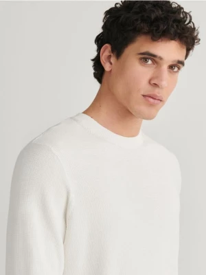 Reserved - Bawełniany sweter - biały