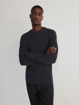 Reserved - Bawełniany sweter - ciemnobrązowy