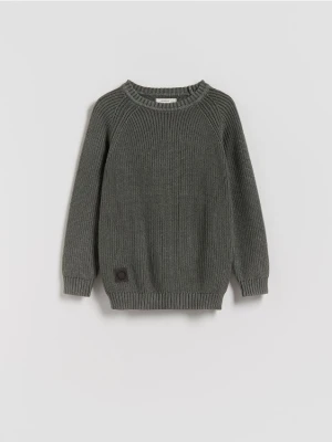 Reserved - Bawełniany sweter - ciemnoszary