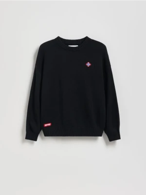 Reserved - Bawełniany sweter - czarny