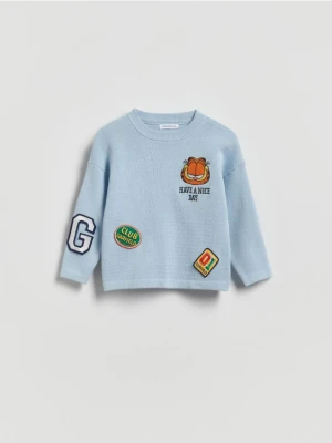 Reserved - Bawełniany sweter Garfield - jasnoniebieski