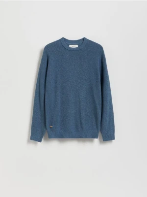 Reserved - Bawełniany sweter - granatowy