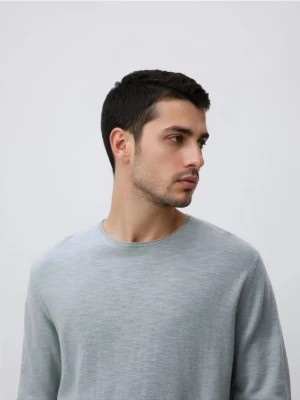 Reserved - Bawełniany sweter - jasnoszary