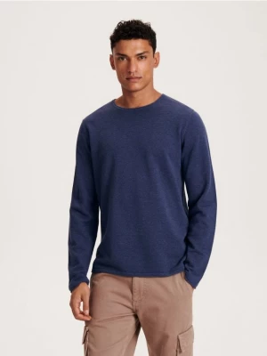 Reserved - Bawełniany sweter - niebieski