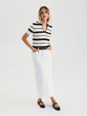 Reserved - Bawełniany sweter polo - wielobarwny