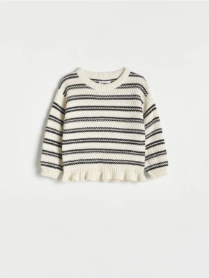 Reserved - Bawełniany sweter w paski - wielobarwny