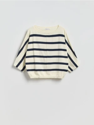 Reserved - Bawełniany sweter w paski - wielobarwny
