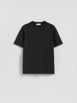 Reserved - Bawełniany sweter z krótkim rękawem - czarny
