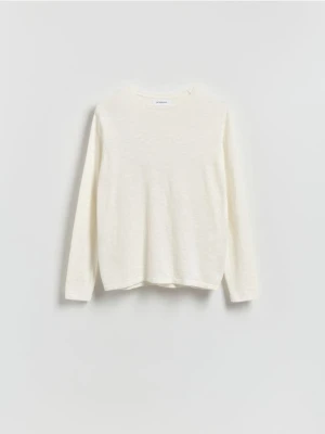 Reserved - Bawełniany sweter - złamana biel