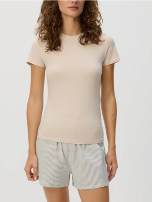 Reserved - Bawełniany t-shirt 2 pack - beżowy