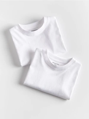 Reserved - Bawełniany t-shirt 2 pack - biały