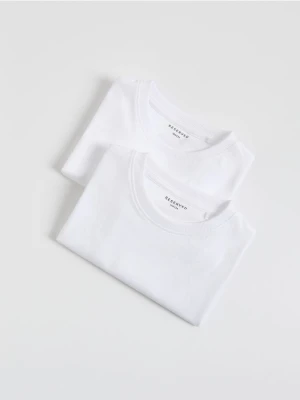 Reserved - Bawełniany t-shirt 2 pack - biały
